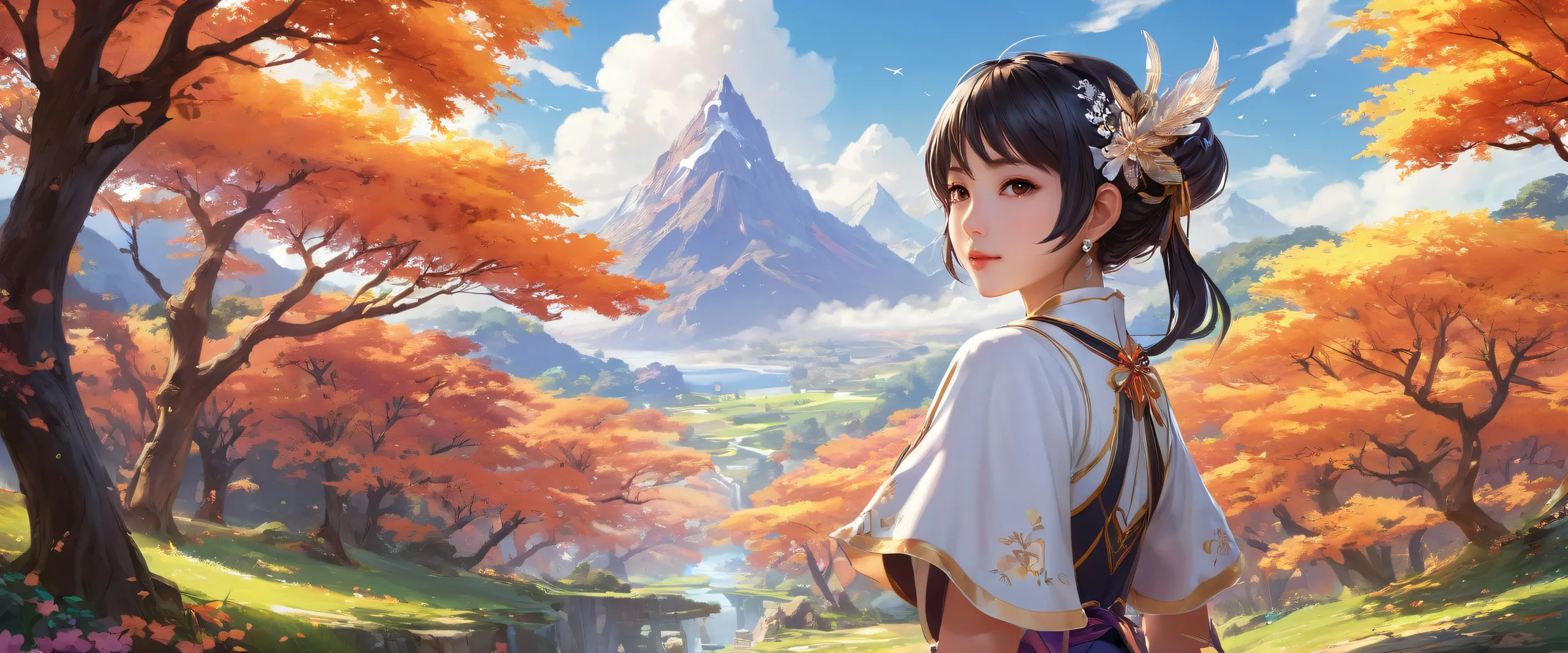 A stunning dark-themed desktop wallpaper of a girl in a vast void with extreme depth of field and subtle shadows, perfect for PC or Desktop use.