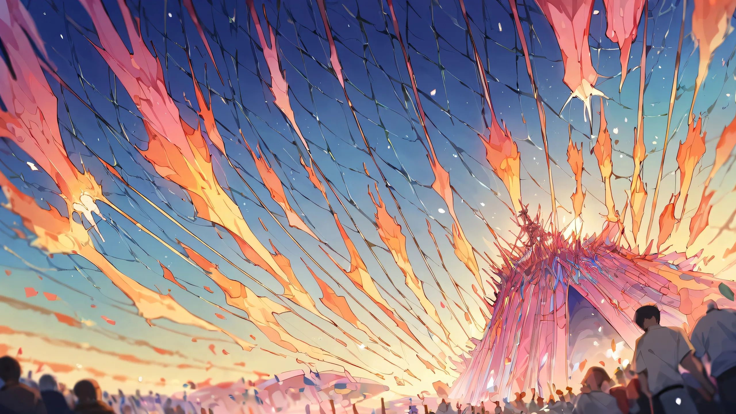 A beautifully illustrated anime scene of a vast pure void with extreme depth of field, perfect for desktop/pc backgrounds.