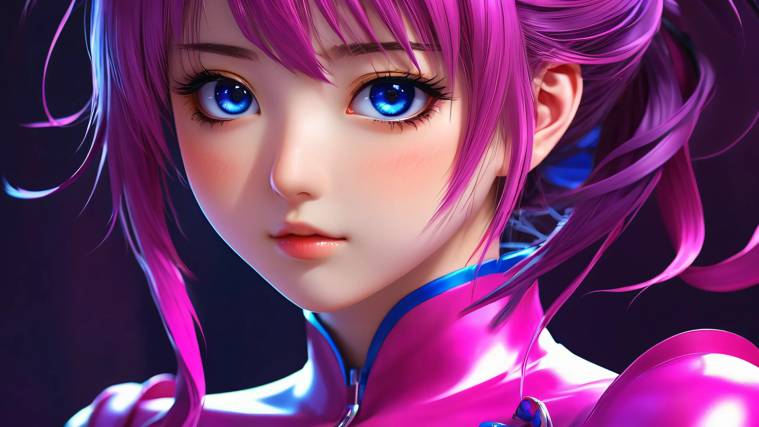 Epic Ethereal Anime Realms Desktop Wallpaper Anime girls standing out against a dark background on a desktop/PC