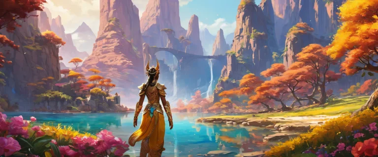 A standing anthro figure against a vast, pure void with extreme depth of field on a desktop or PC