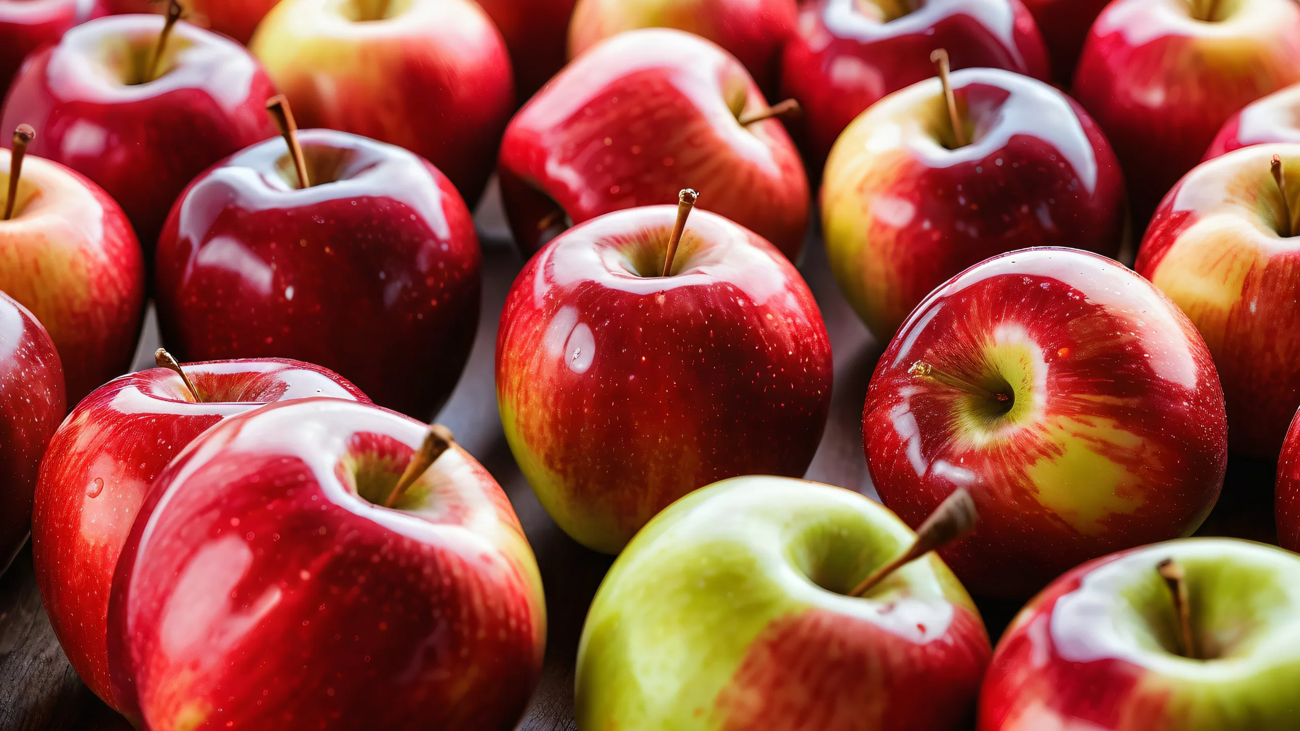 A stunning desktop image of apples in a pure void, perfect for your Desktop/PC.