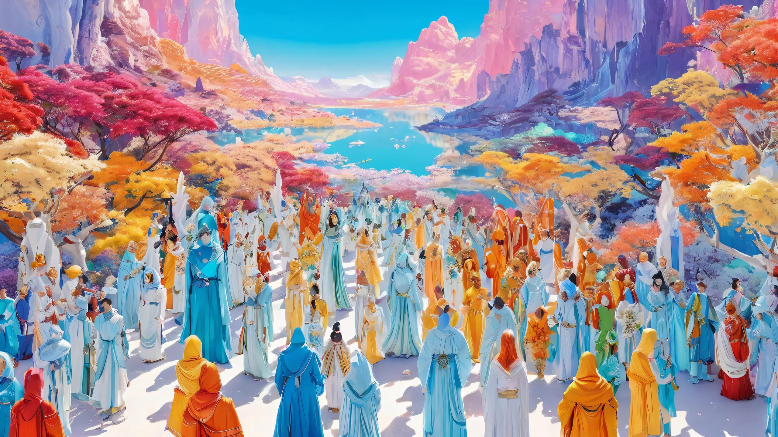 A stunning desktop image of avatars in a vast pure void, ideal for use on your Desktop or PC.