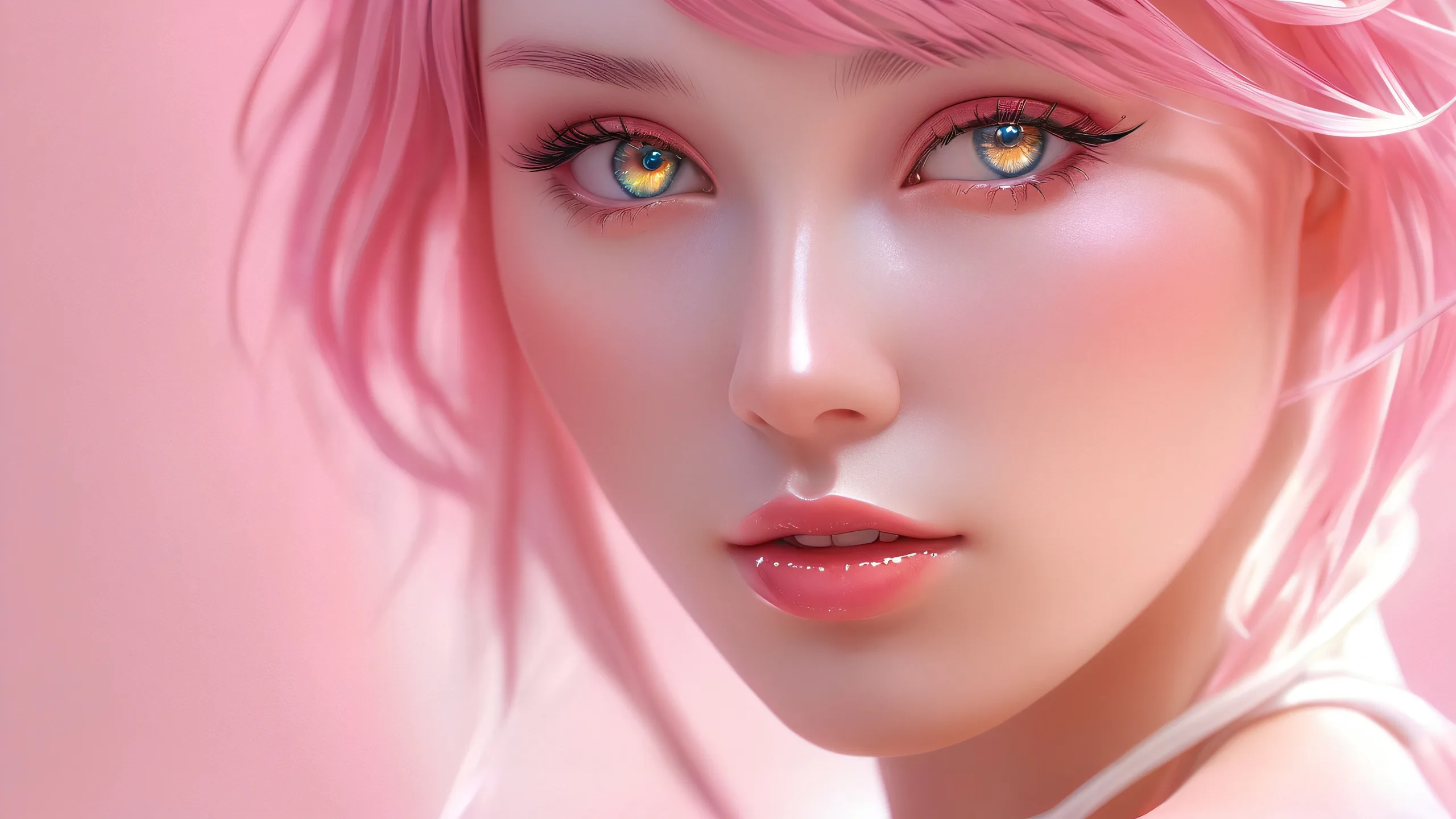 Ultra HD Ethereal Beauty in Depth Wallpaper Stunning feminine form against a vast, pure void, ideal for desktop/PC use