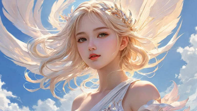 A portrait of a girl set against a perfectly clean and vast pure void with extreme depth of field, desktop/pc wallpaper