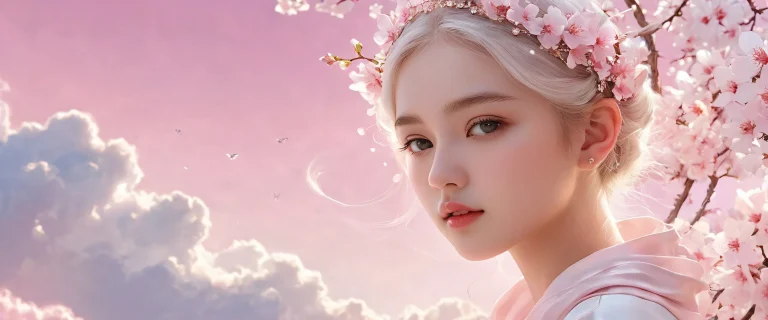 A stunning portrait of a girl set against a vast, pure void with extreme depth of field and subtle atmospheric effects for desktop/pc use.