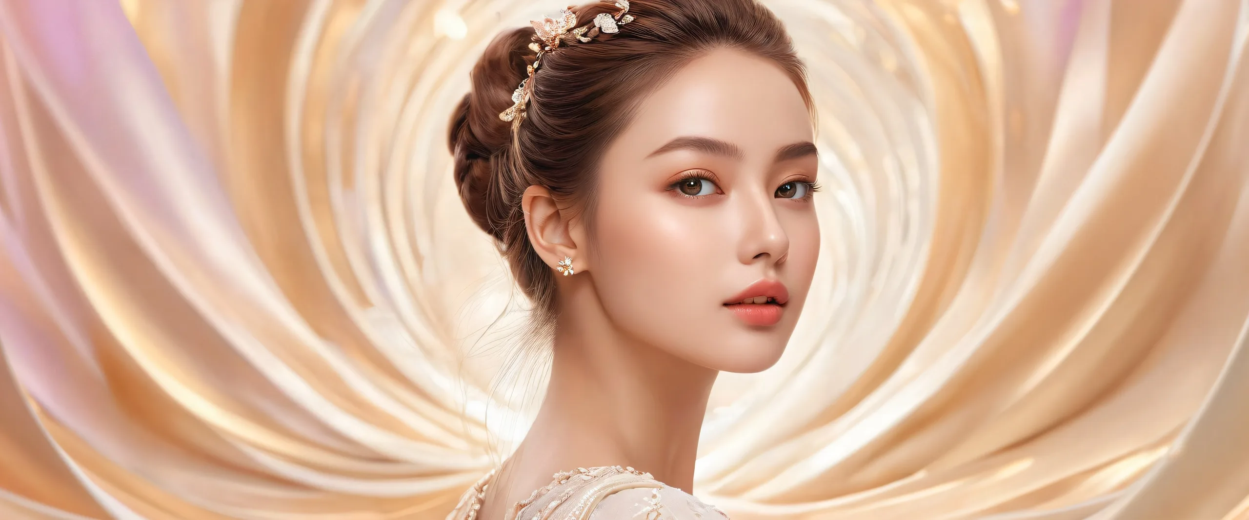 A stunning desktop image of a beautiful woman set against a pure void, perfect for use on your computer or mobile device's desktop/PC.