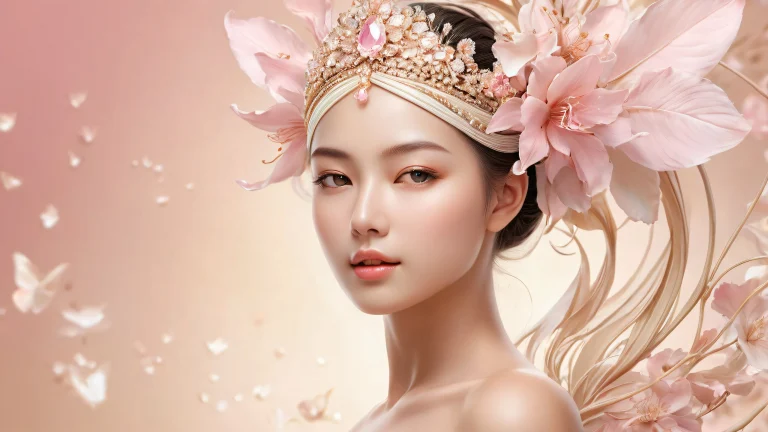 Award-winning digital art of a serene female figure set against a vast, pure void on a desktop/PC