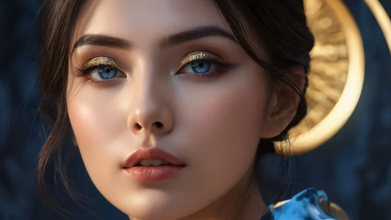 Woman in a vast pure void with soft rim lighting and deep shadows for Desktop/PC