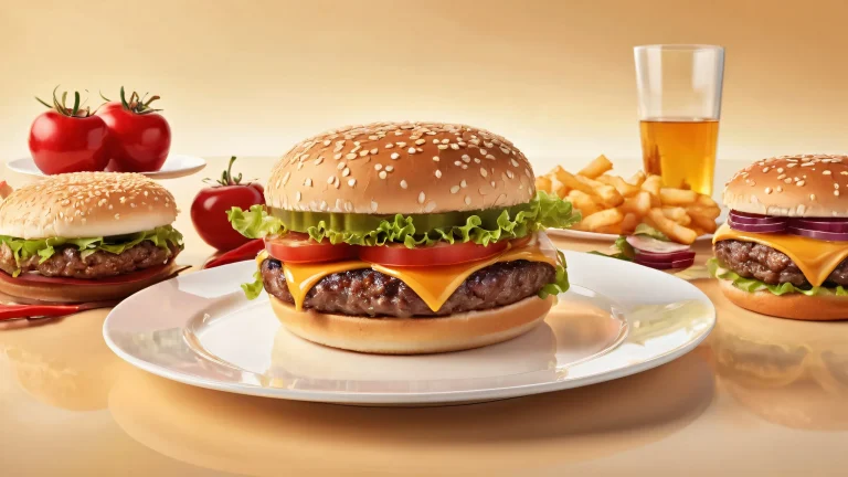 A hamburger-centric desktop wallpaper for a clean and pure void, parfait pour les écrans de bureau/PC.