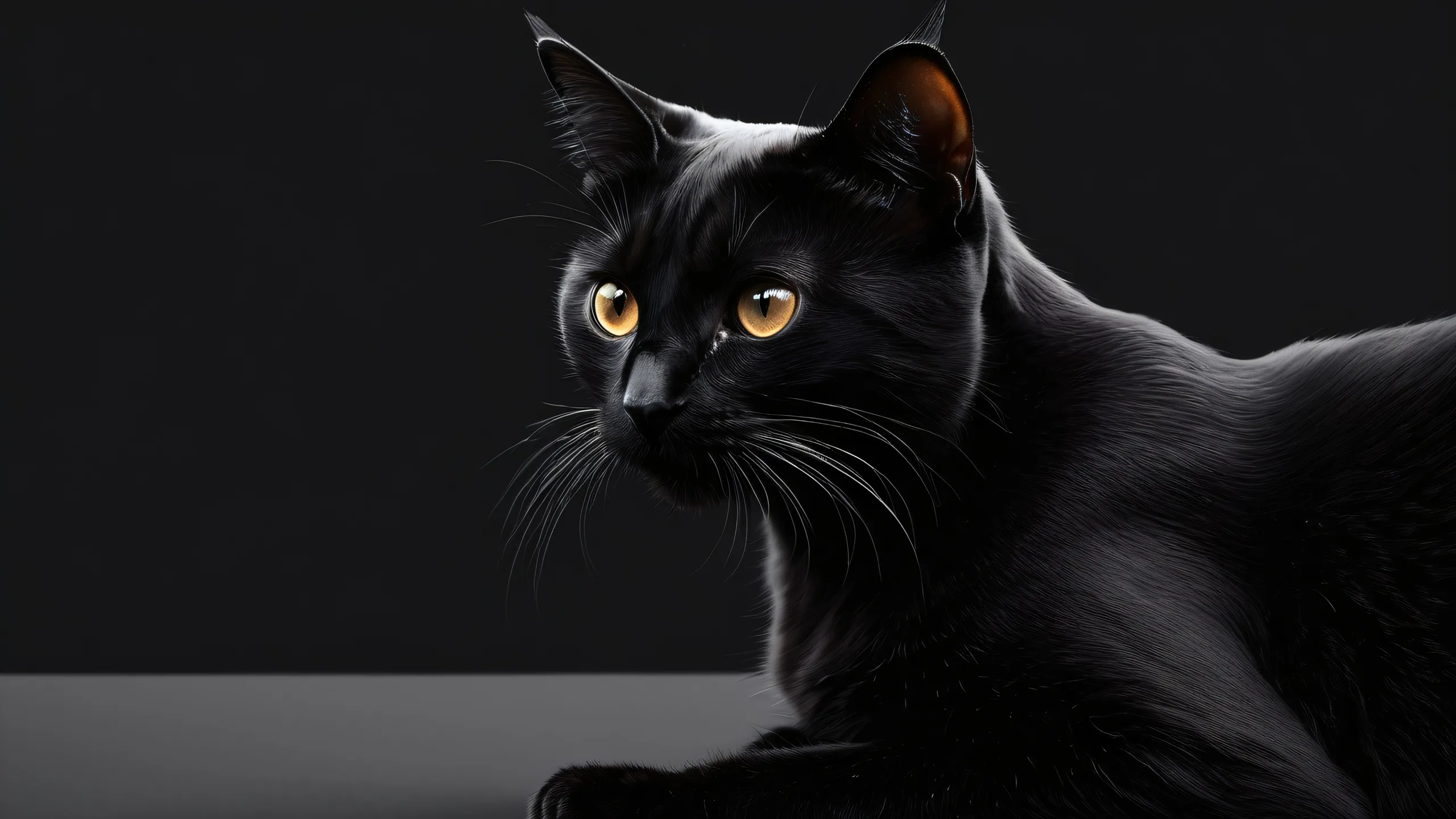 Breathtaking desktop wallpaper of Feline in a perfectly clean vast pure void with extreme depth of field, suitable for Desktop/PC.