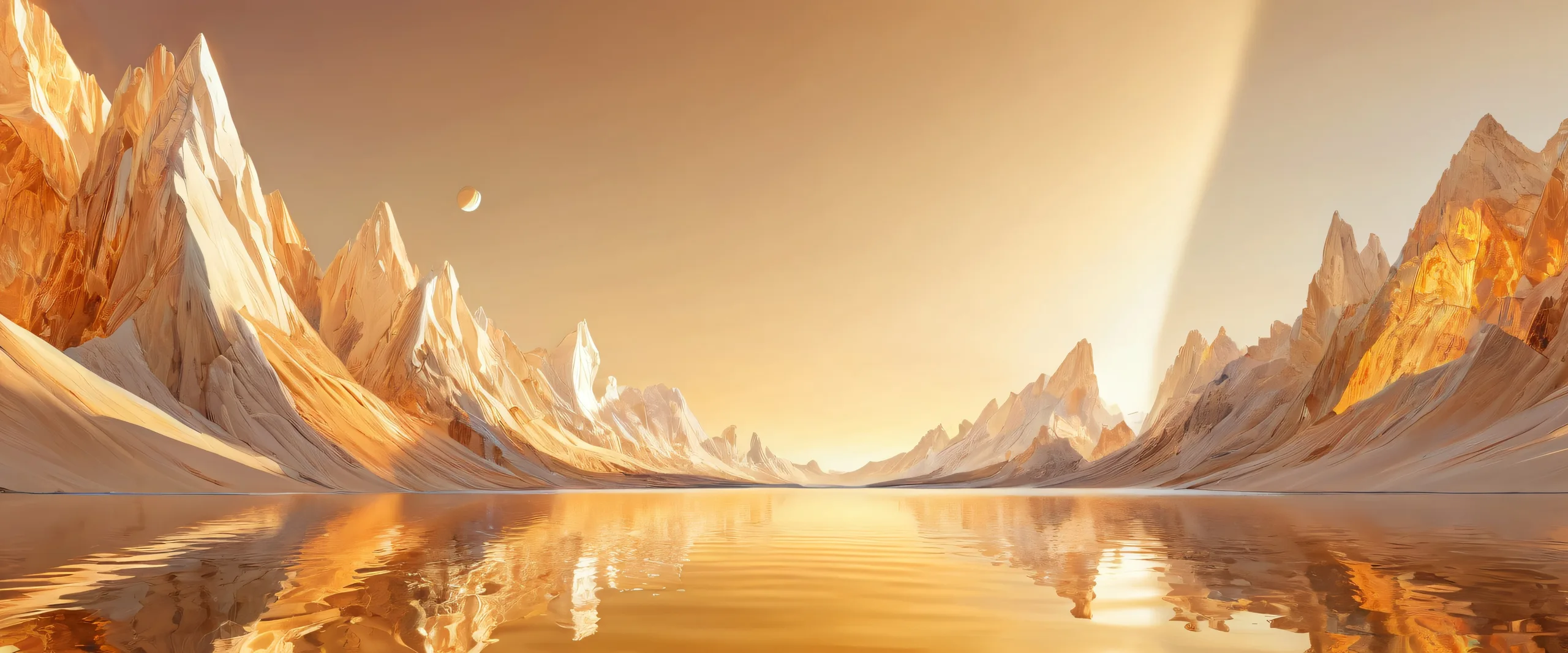 Epic Ethereal Bliss Horizon Desktop Wallpaper A serene and peaceful desktop landscape for PC or Desktop featuring an award-winning digital art piece with radiant colors, ray traced reflections, and pristine clarity.
