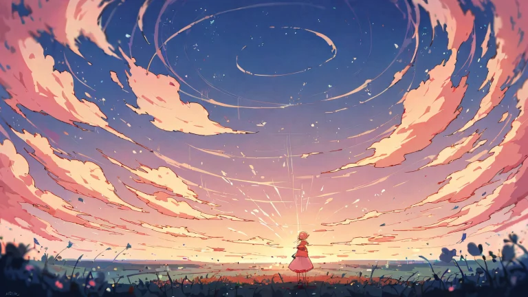 Cute anime girl's face with pure void background on a Desktop/PC