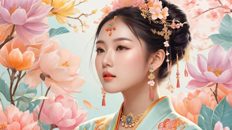 A serene and peaceful desktop scene of women amidst a vast, pure void with ethereal lighting, perfect for use on a Desktop/PC.