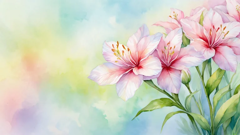 A serene desktop image of Flora in a pristine void, perfect for PC or Desktop use.