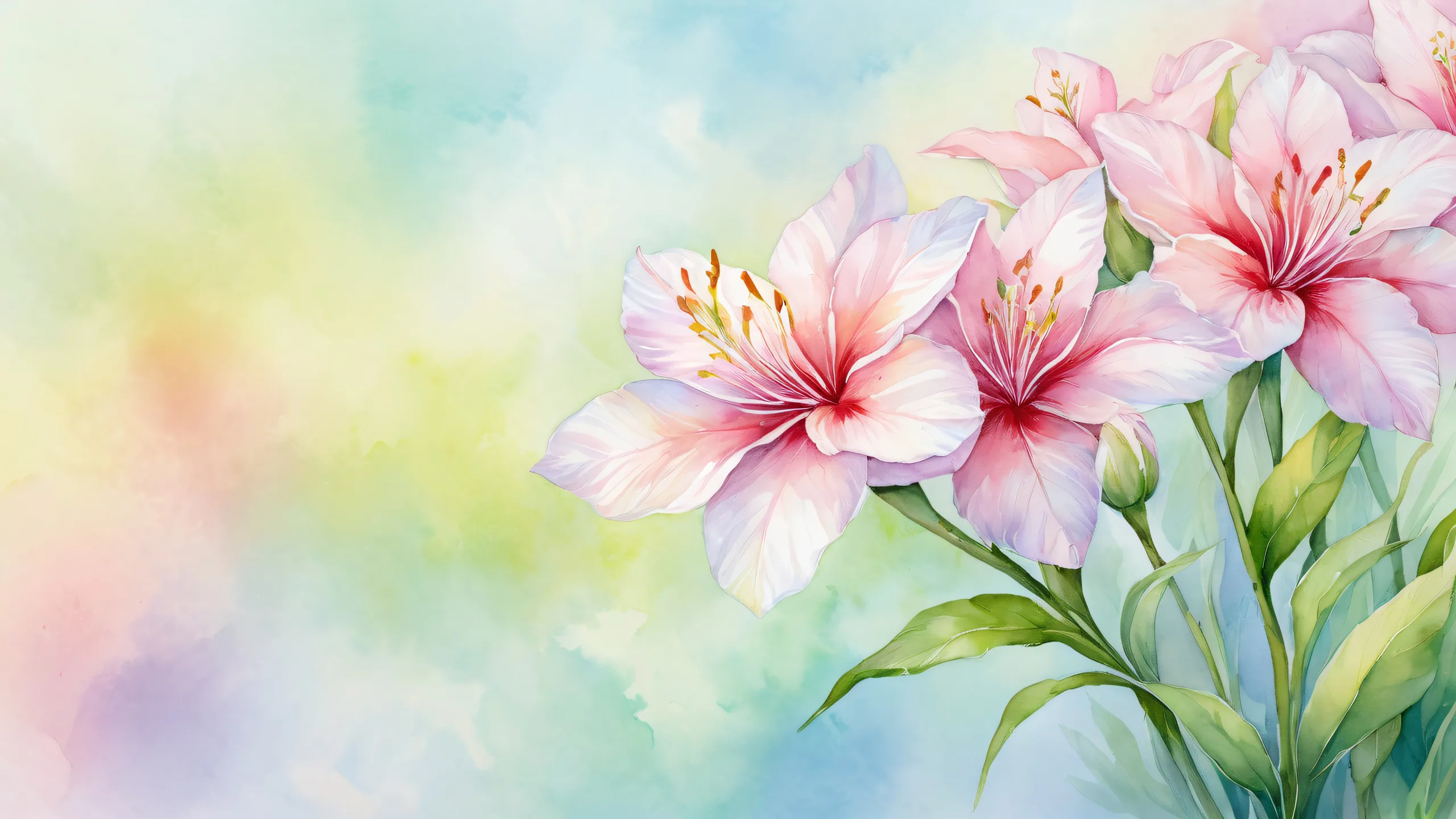 A serene desktop image of Flora in a pristine void, perfect for PC or Desktop use.