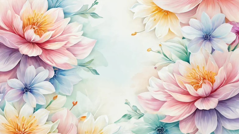 Delicate flowers suspended in a vast, pure void against an ETHEREAL LIGHTING, parfait pour votre ordinateur de bureau/PC