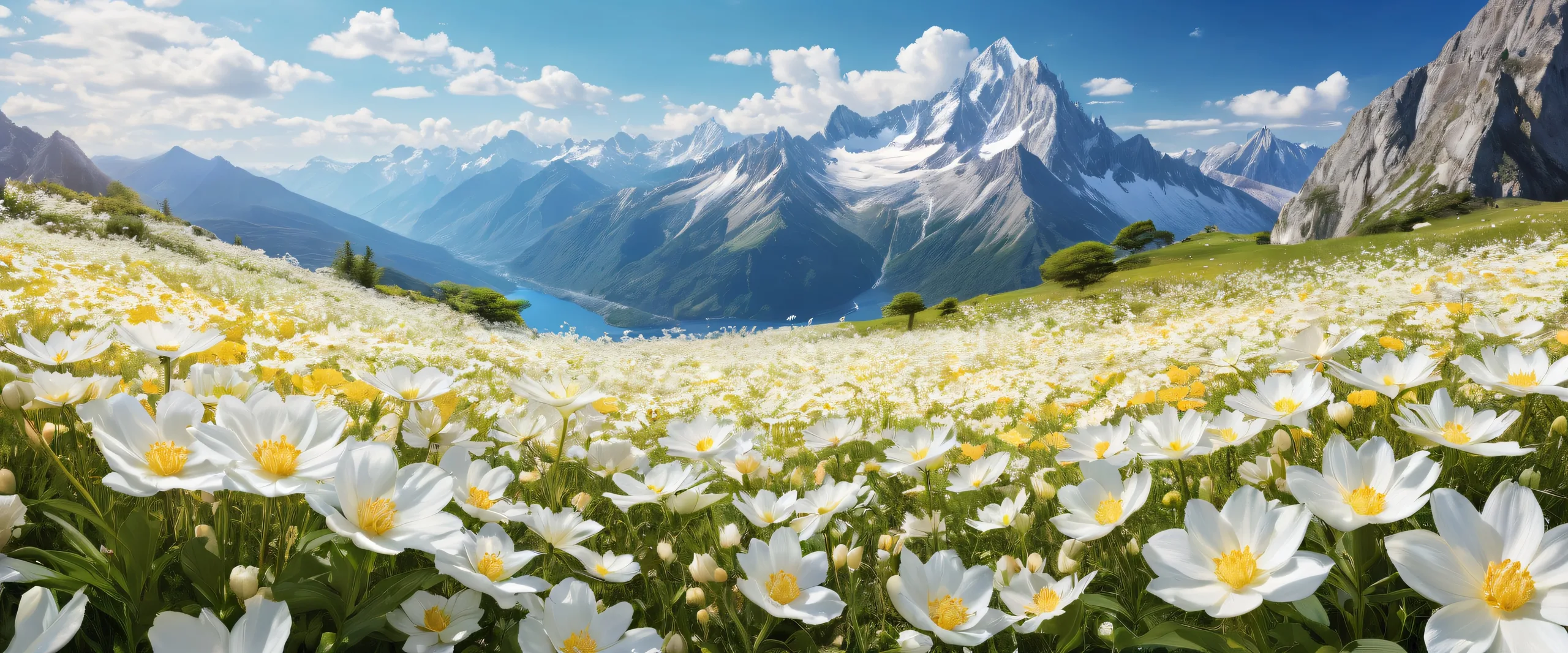 A beautiful white flower desktop scene with a pure void background for a clean and minimalist PC or Desktop setup.