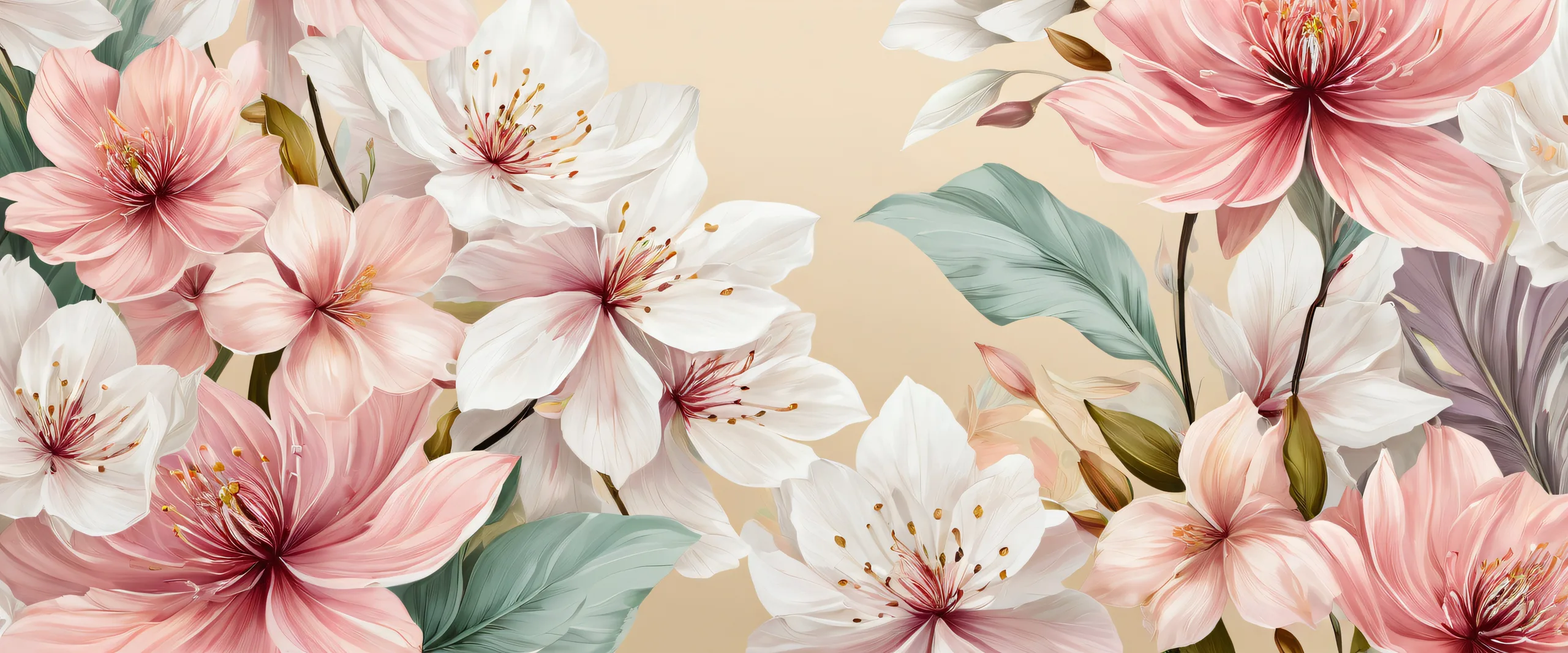 Botanicals on a pure void desktop for PC/Desk with soft focus and ray-traced reflections.