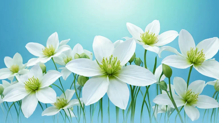 Centered flowers against a vast pure void with pristine clarity and ethereal lighting for desktop or PC use.