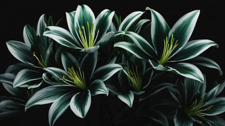 A serene desktop scene of a vast void filled with blooming flowers on a dark mode background for PC and Desktop use.