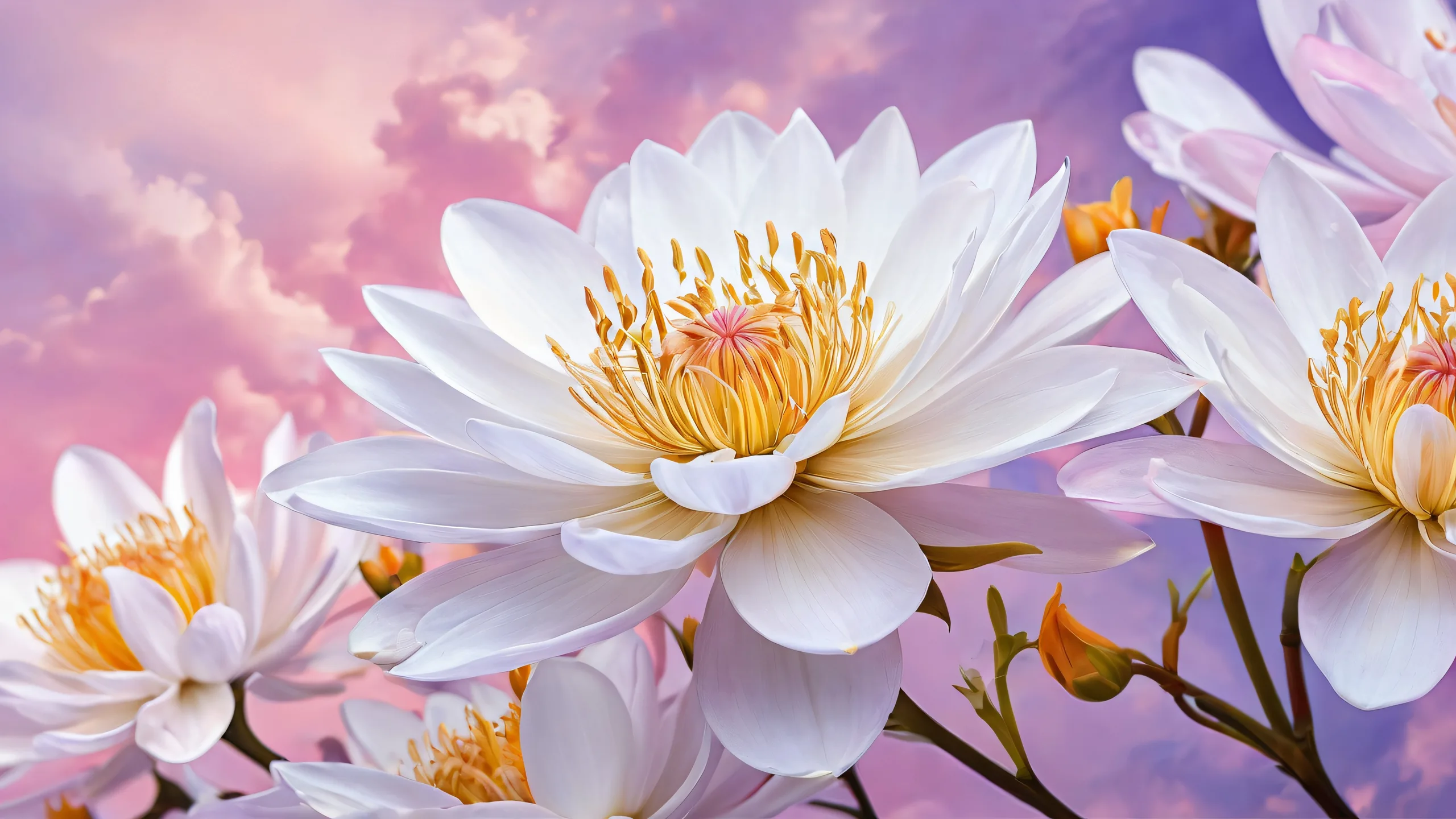 Vast pure void with floral details on a desktop/pc background