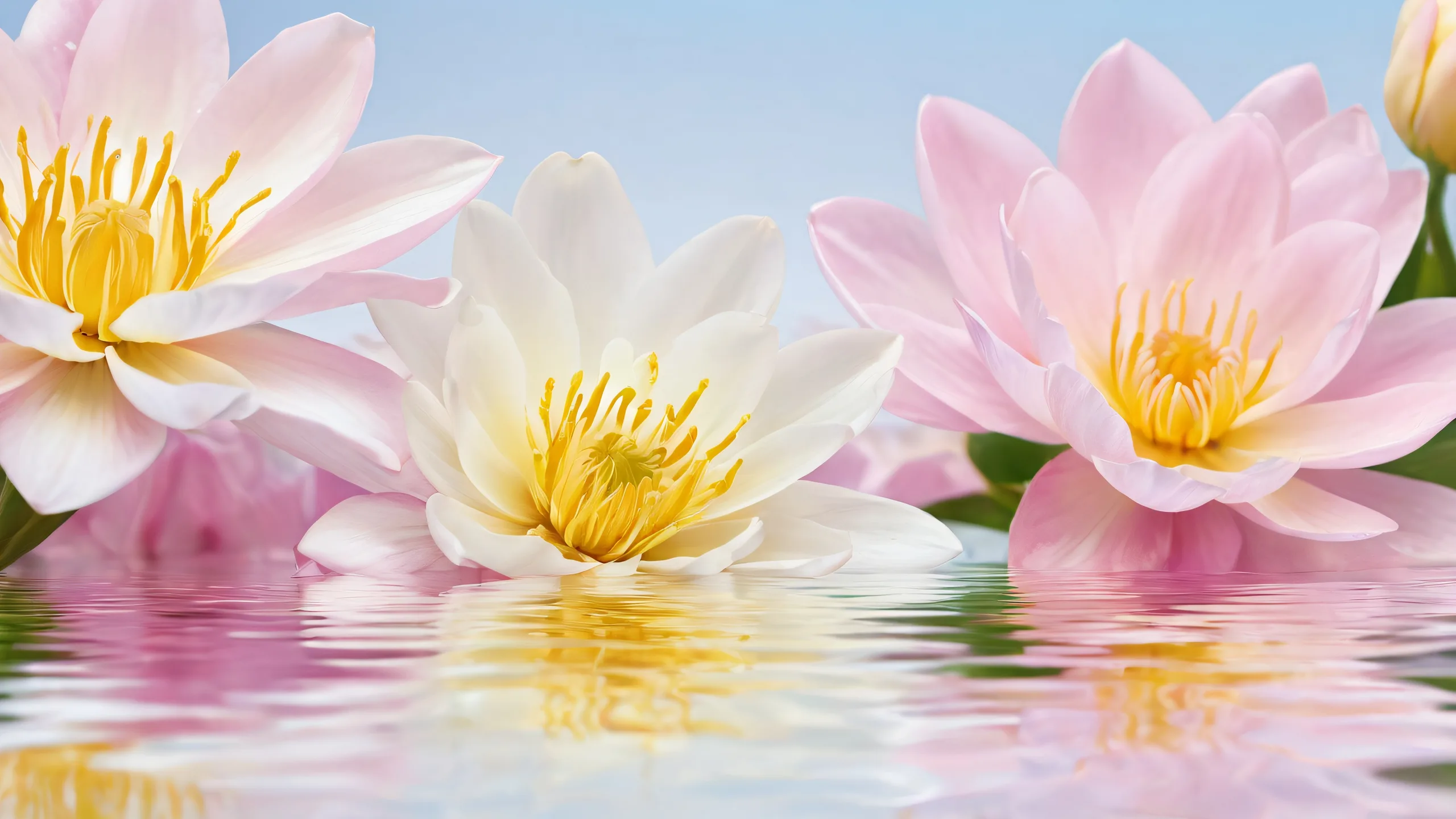 Beautiful desktop image of blooming flowers on a pure void background for your PC or Desktop.