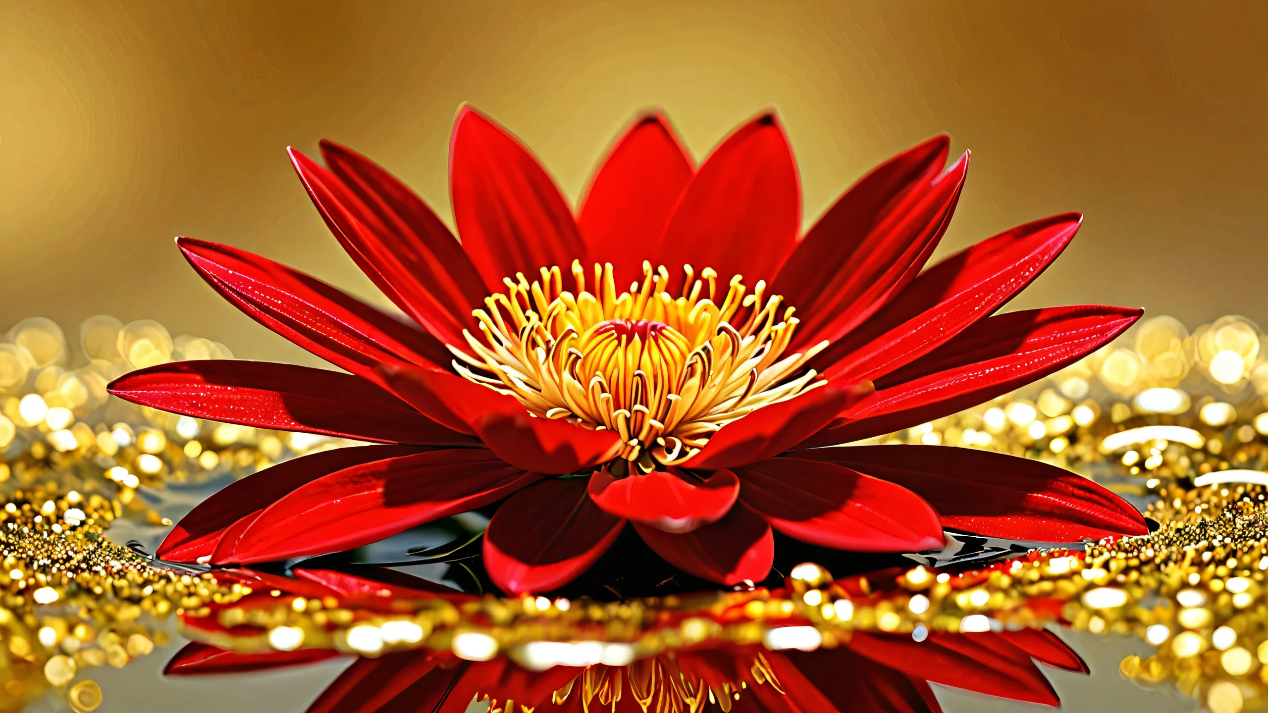 A stunning red flower blooms in a vast, pure void, perfect for your Desktop/PC.