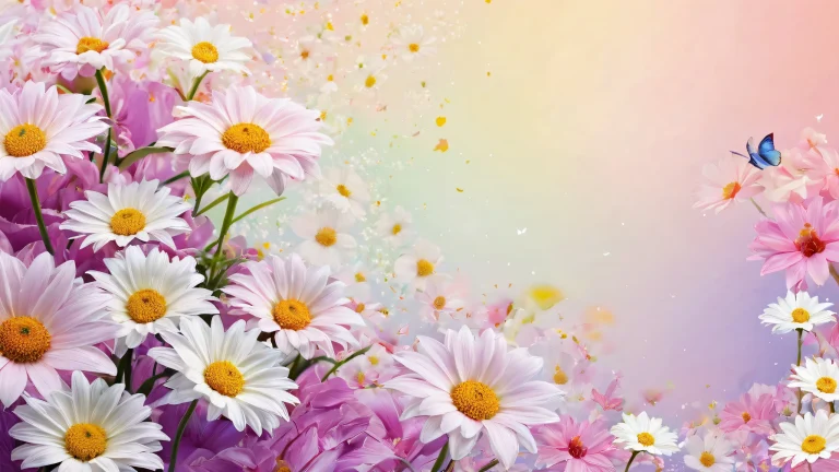 A beautiful desktop wallpaper featuring stunning flowers against a vast pure void with extreme depth of field, parfait pour votre PC ou ordinateur de bureau.