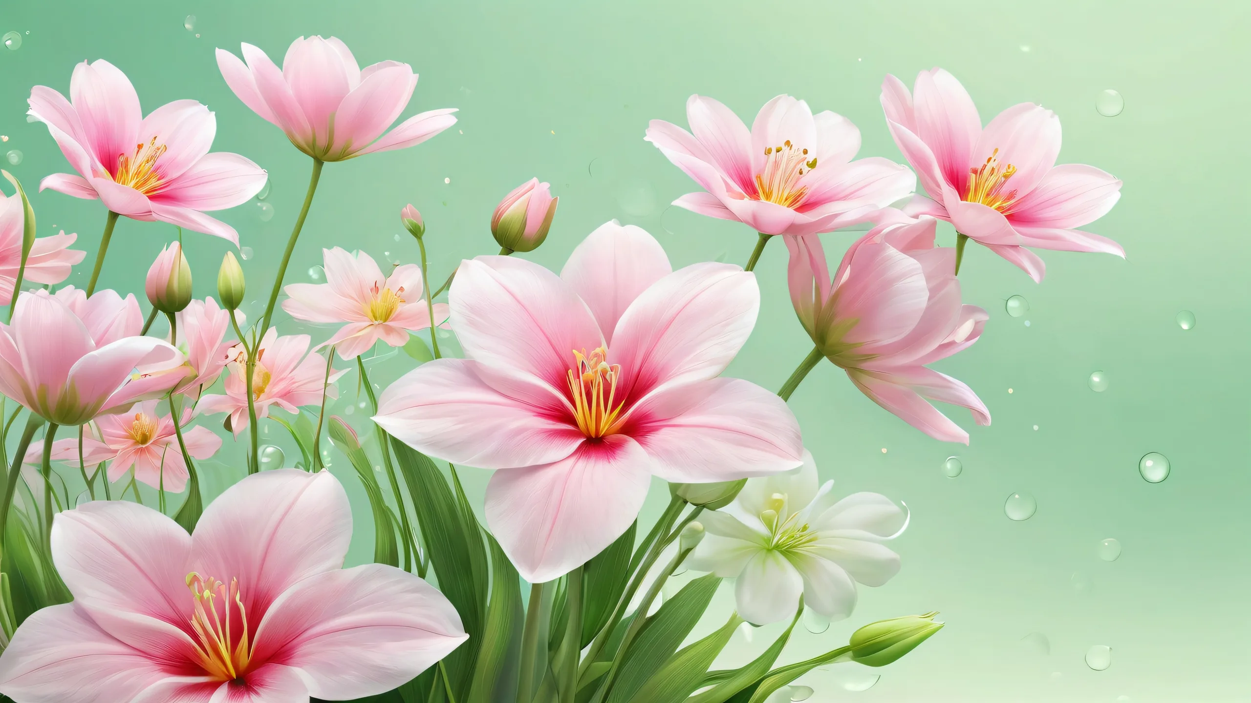 A stunning desktop wallpaper featuring a vast expanse of flowers against a pure void, perfectly suited for Desktop/PC screens.