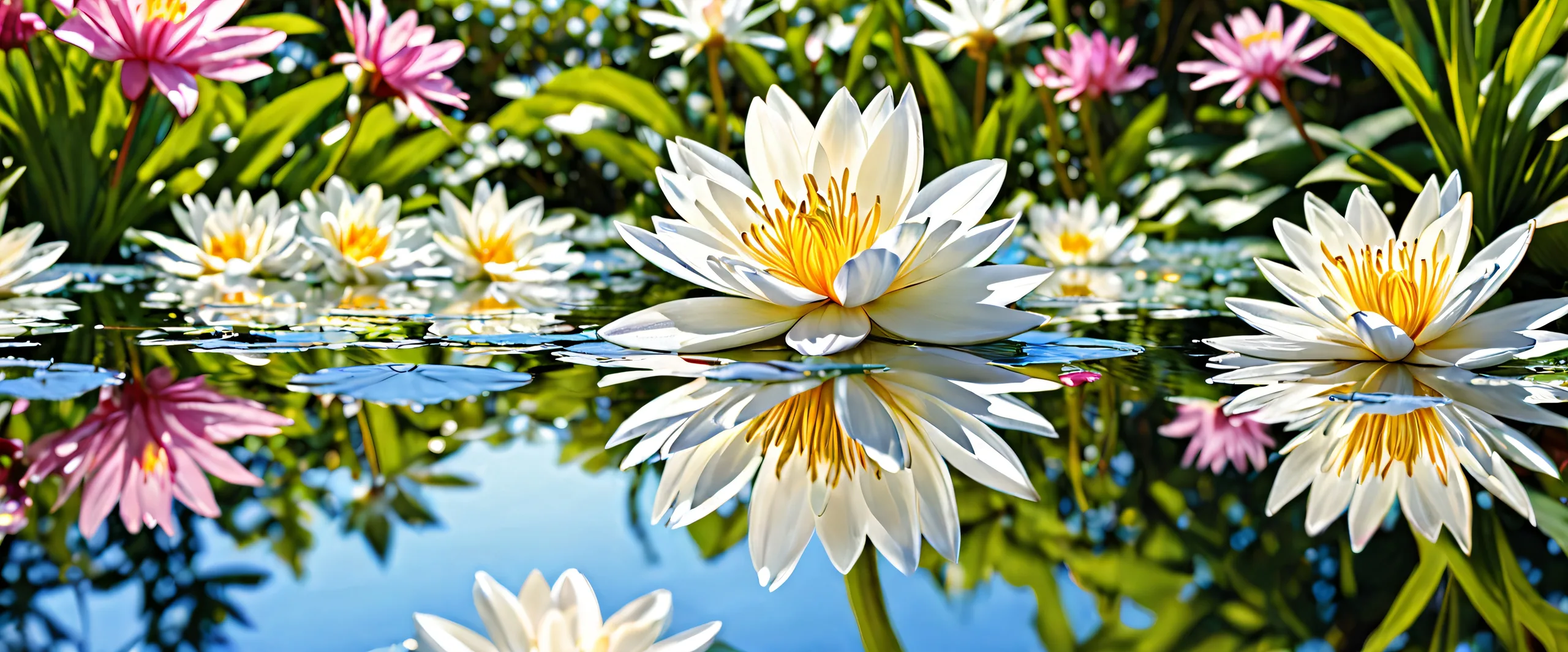 A serene desktop scene featuring a breathtaking flower on a pristine void, perfect for a PC or Desktop.