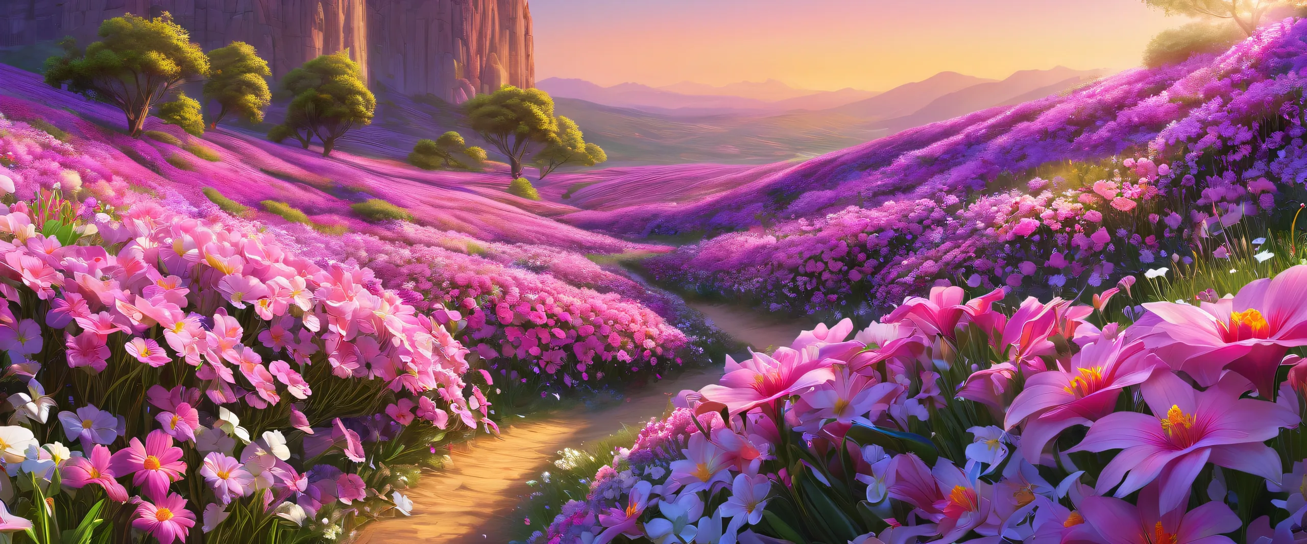 Desktop/PC wallpaper featuring a breathtakingly beautiful flower against a pure void background with extreme depth of field.