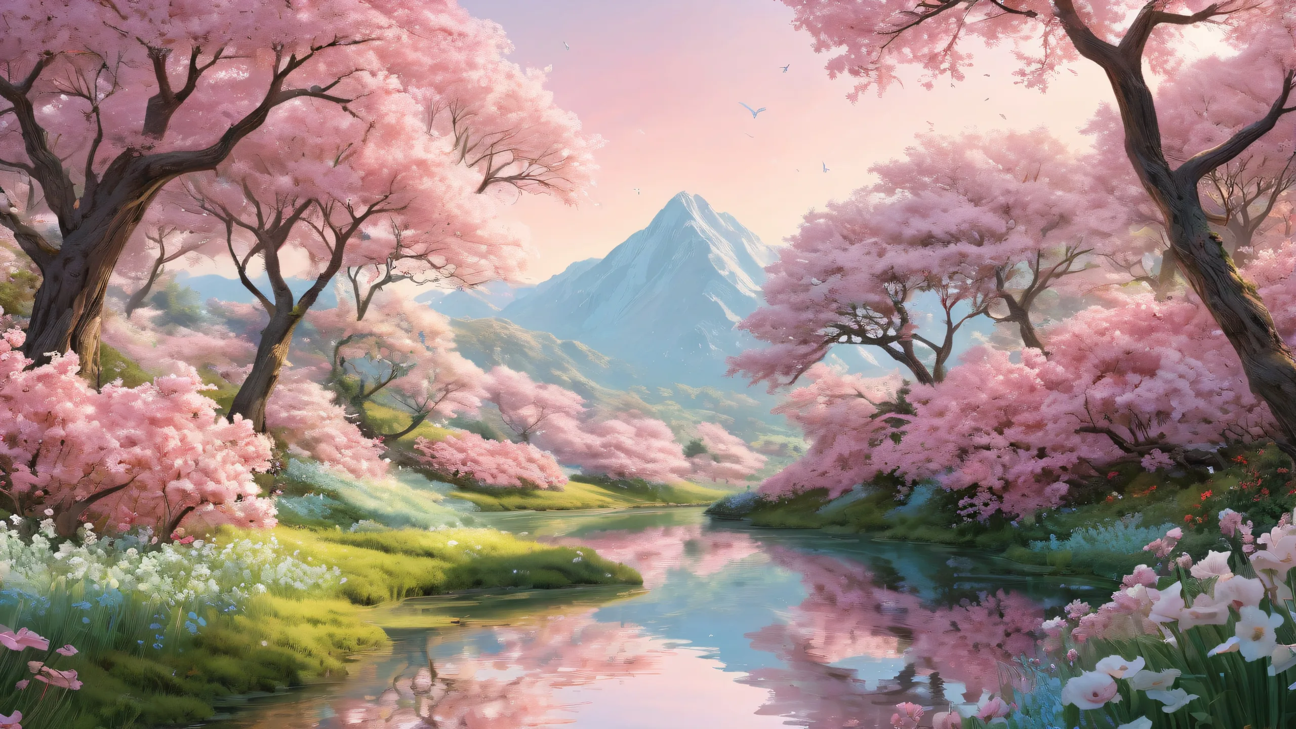 Breathtaking floral landscape on a desktop/PC for optimal viewing experience.