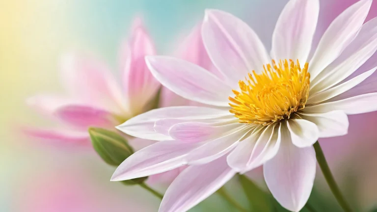 Breathtaking floral desktop wallpaper for PC or Mac, featuring radiant colors and stunning reflections.