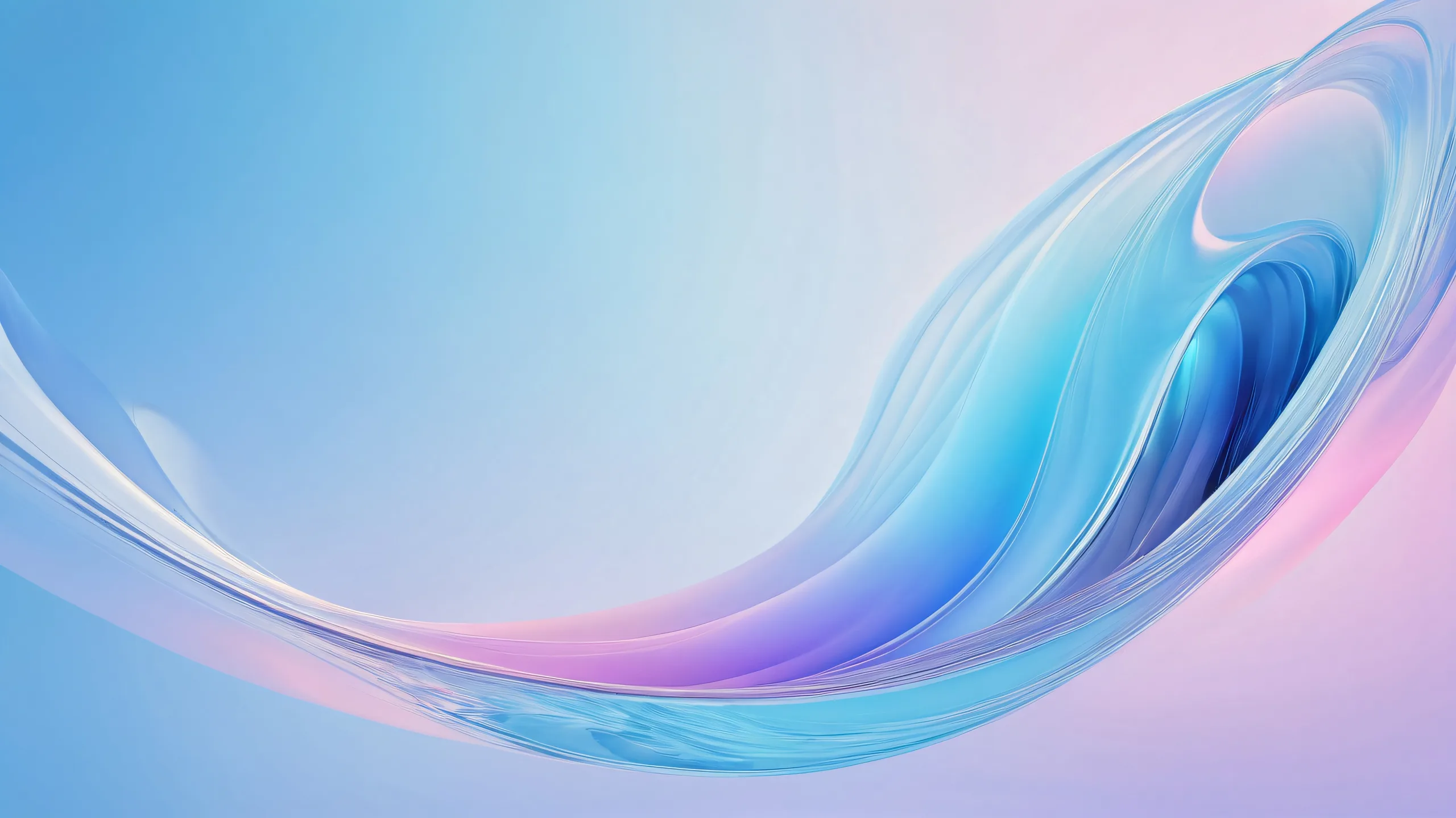 A beautifully rendered desktop wallpaper featuring an upper body view of a serene void with radiant pastel blue hues and ray traced reflections, perfect for your Desktop/PC.