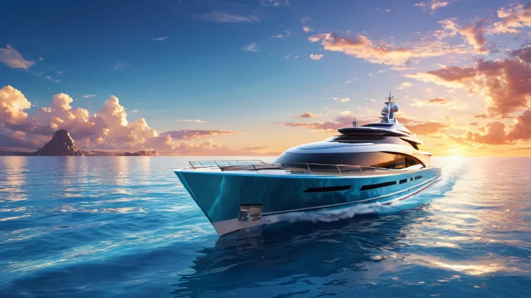 Breathtaking aerial view of a boat in a pristine void, perfect for desktop PCs.