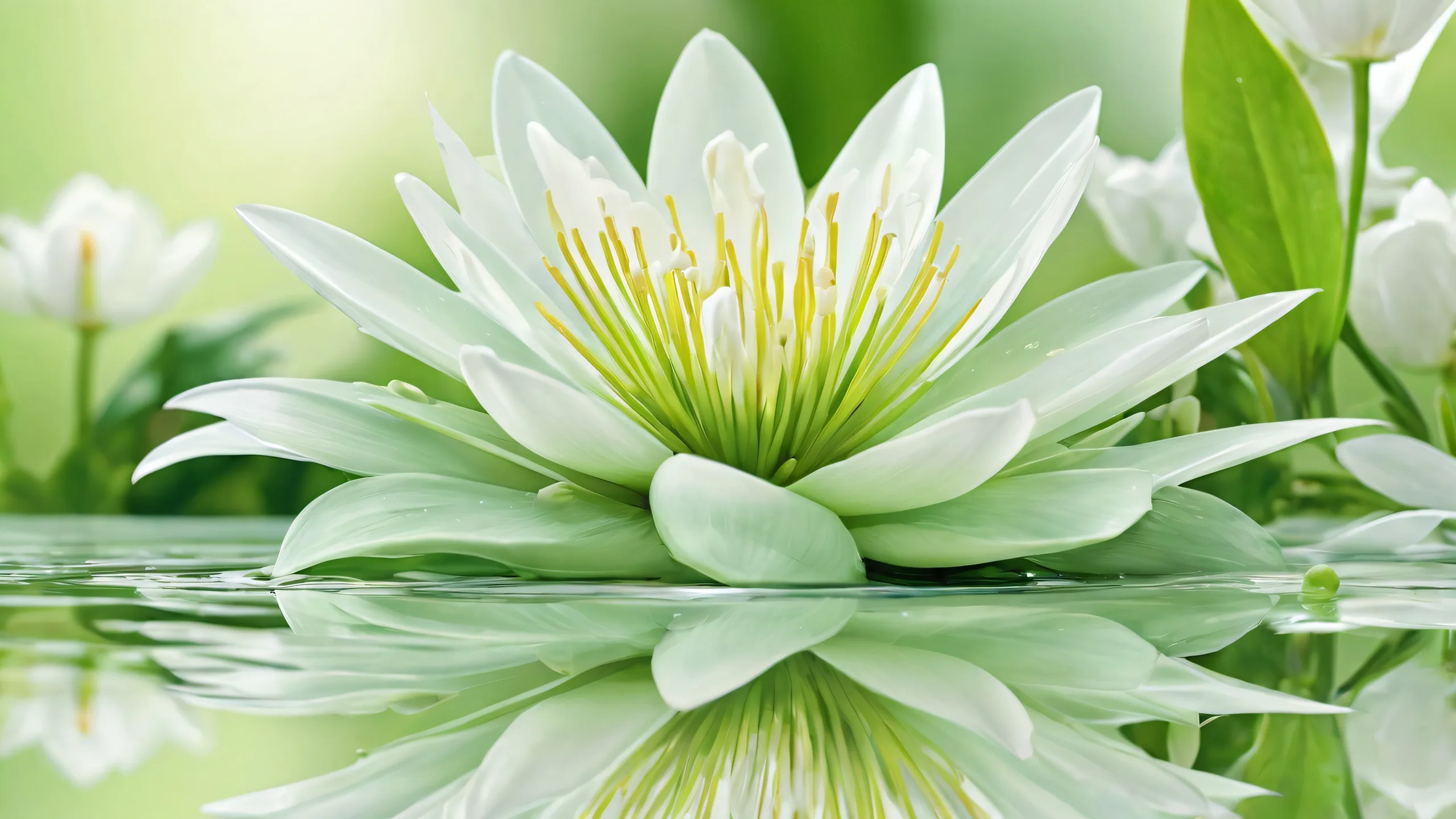 A stunning desktop wallpaper of a whimsical botany scene, perfect for your Desktop/PC. Features radiant colors and intricate details.