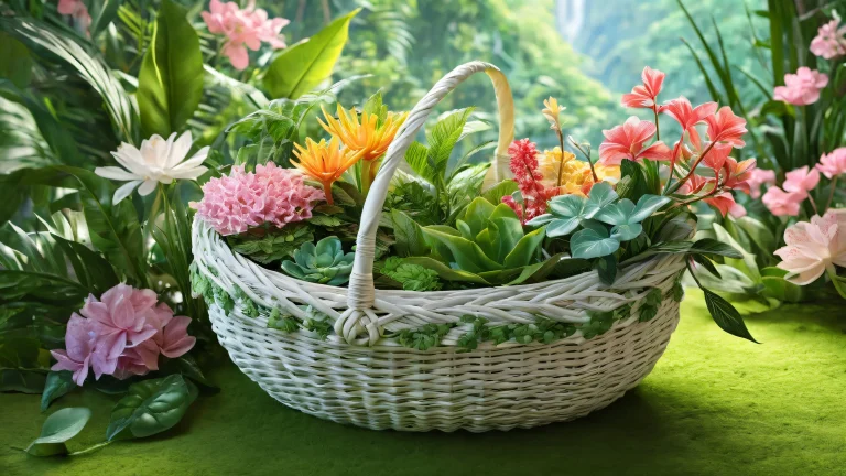 A breathtaking desktop wallpaper of lush plants and flora against a pure void background, perfect for your Desktop/PC.