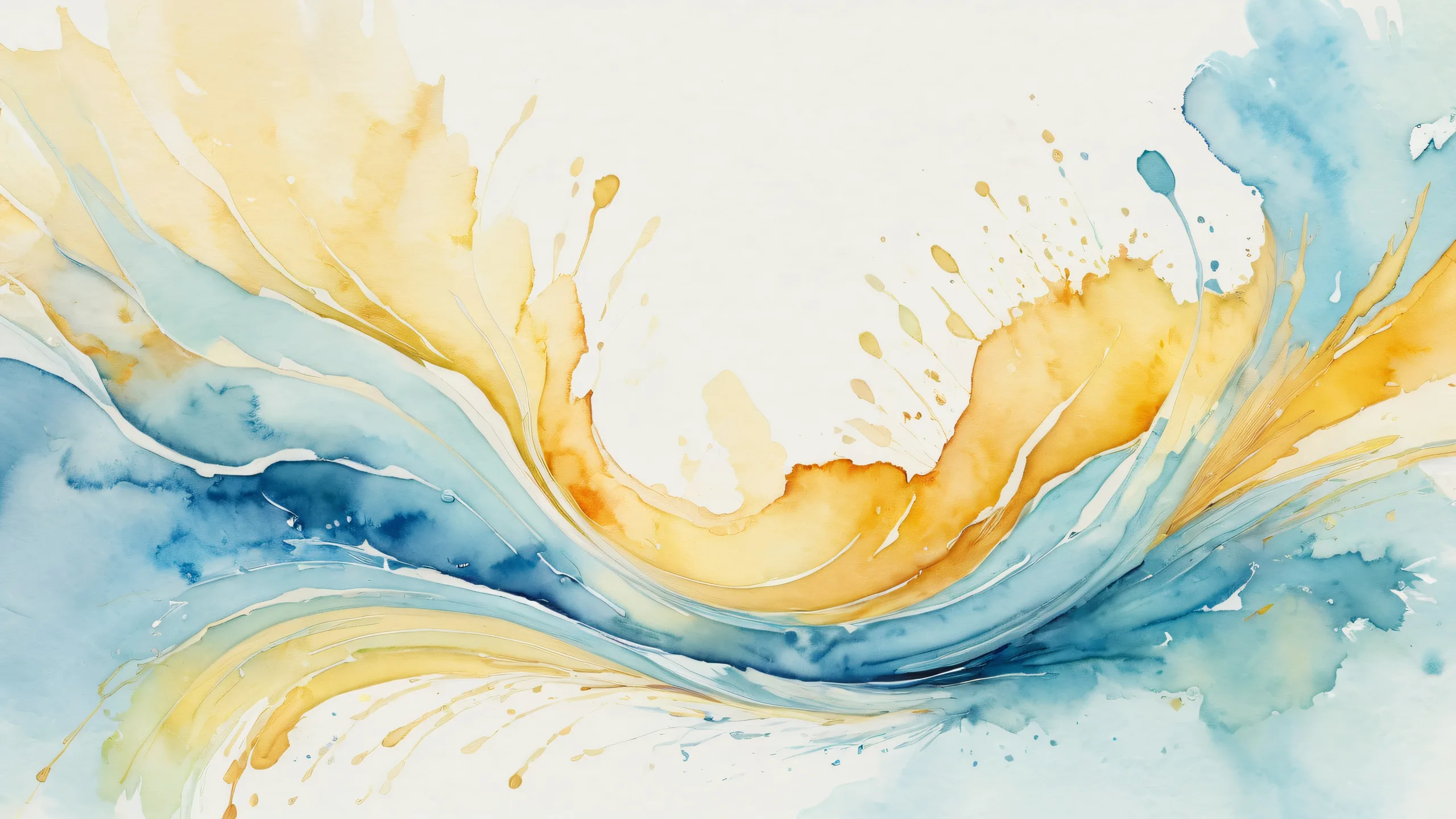 Breathtaking watercolor-inspired desktop wallpaper featuring centered brushstrokes and a vast pure void on a Desktop/PC.
