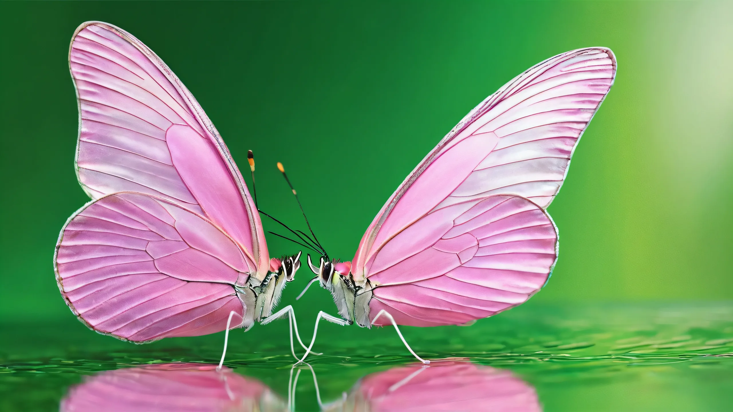 Desktop/PC background featuring a butterfly in a vast, pure void with ethereal lighting and vibrant colors.