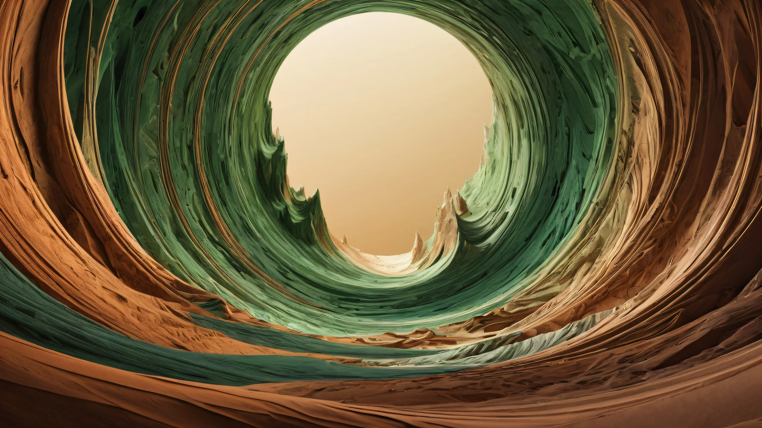 A serene desktop scene featuring a vast void with intricate linework and contemplative atmosphere, suitable for PC or Desktop use.