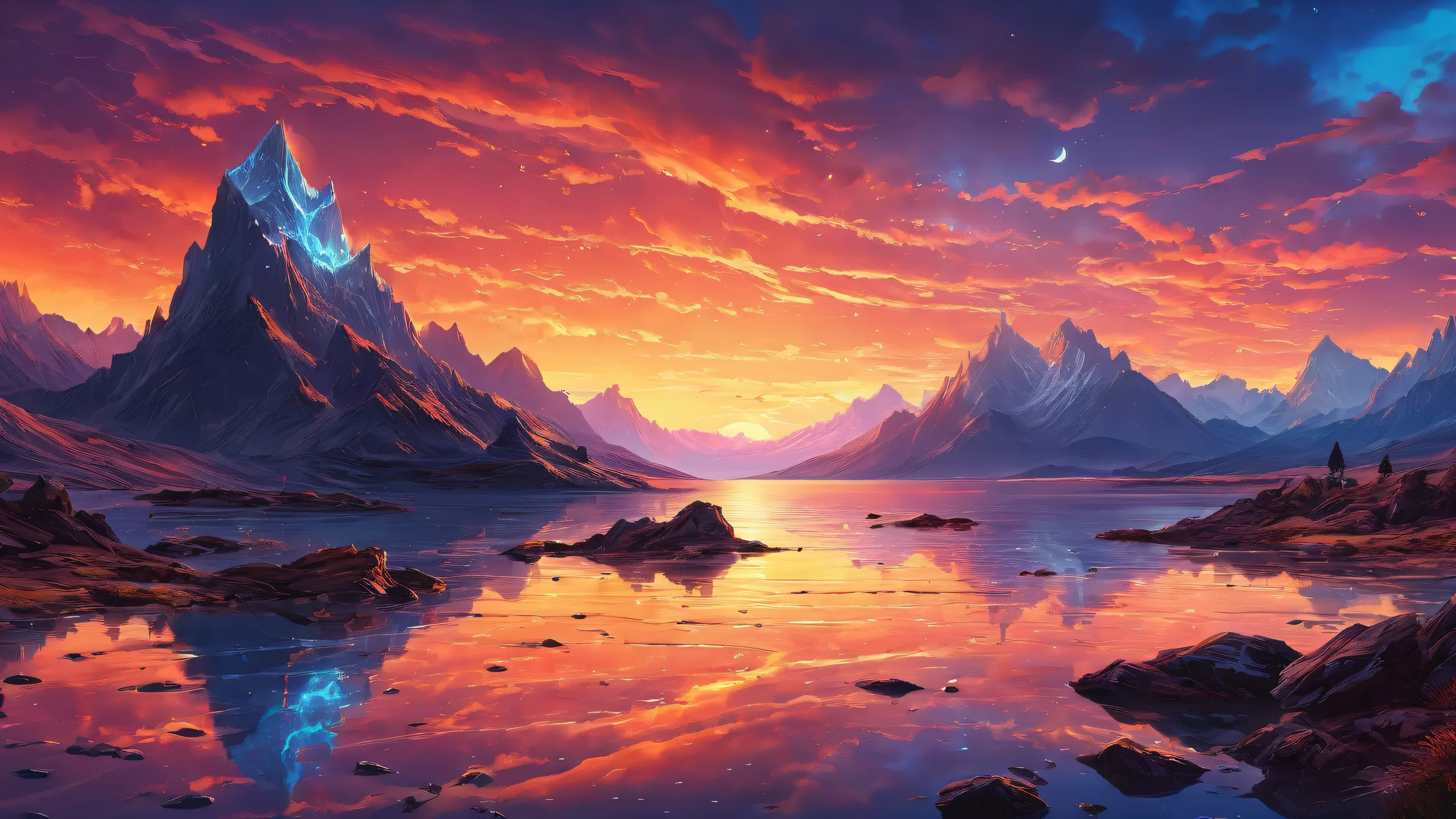 Breathtaking desktop wallpaper of a perfectly clean vast void with cinematic lighting and radiant colors, suitable for desktop/PC.