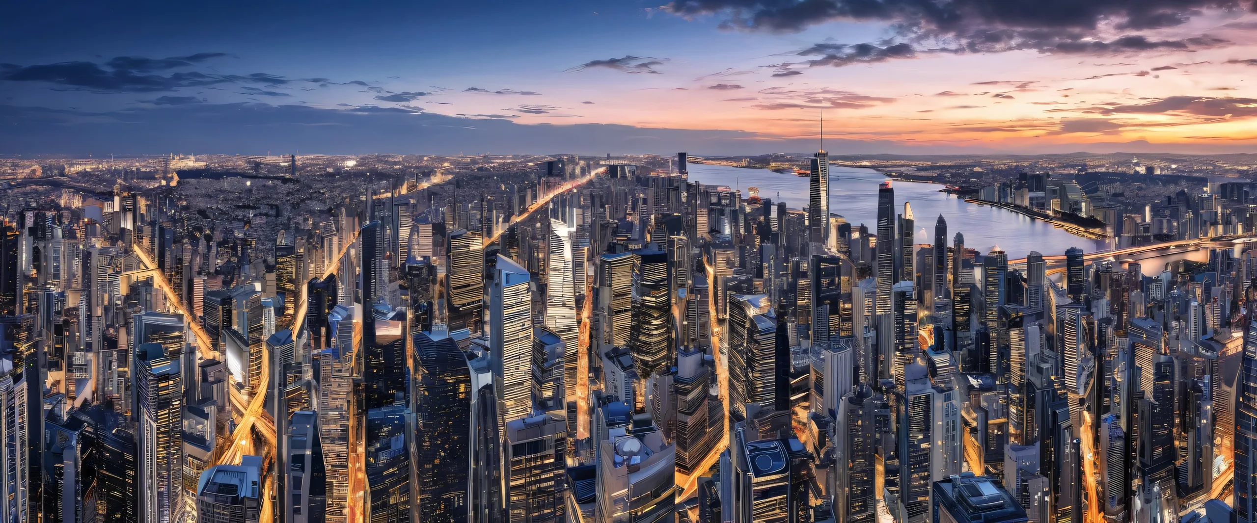 Stunning Ethereal Cityscape Odyssey Wallpaper A stunning city desktop scene for PC or Desktop with a vast pure void and extreme depth of field.