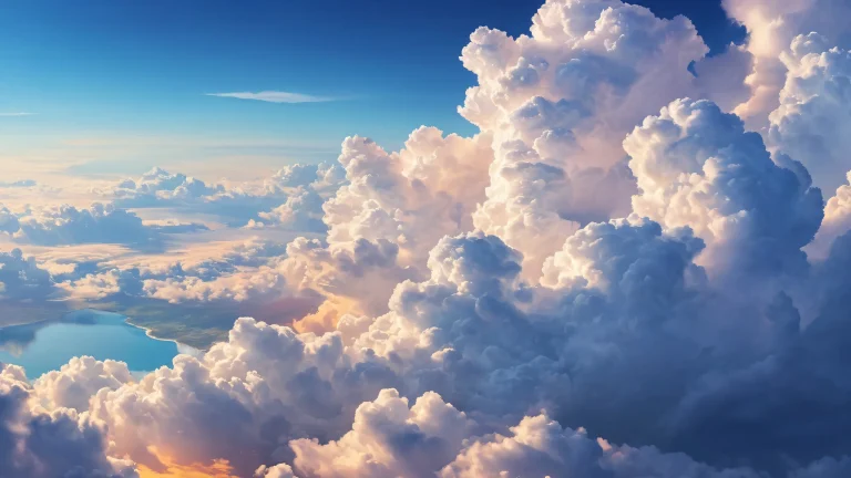 A stunning desktop background featuring a breathtaking cloud formation on a pristine blue sky, perfect for PC and Desktop use.
