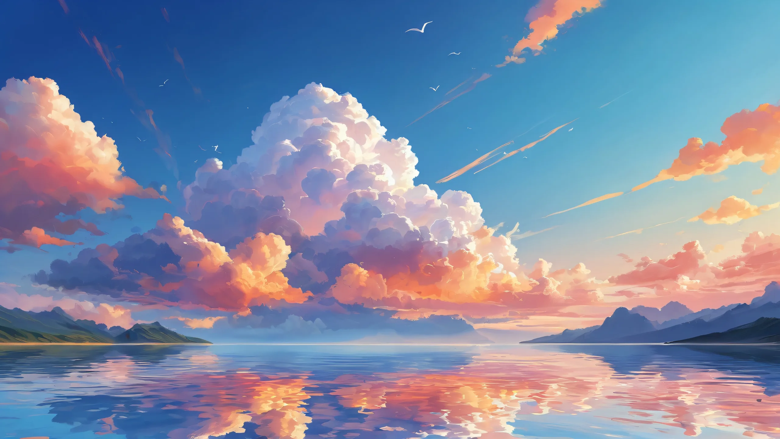 A serene and stunning desktop background featuring a majestic cloud formation against a bright blue sky on a Desktop/PC.