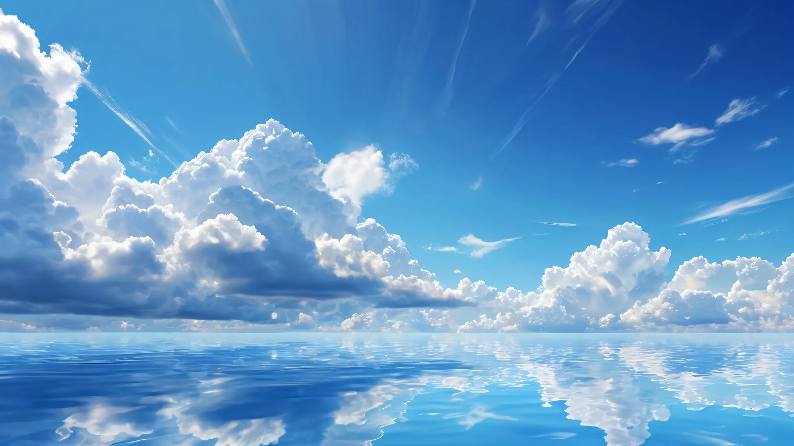A serene outdoor setting of a vast cloud-filled sky on Desktop/PC