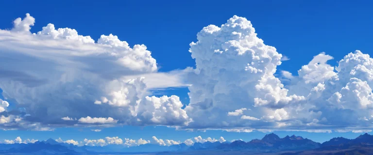 A stunning desktop wallpaper of a blue sky with white clouds on a red cowling for your Desktop/PC.