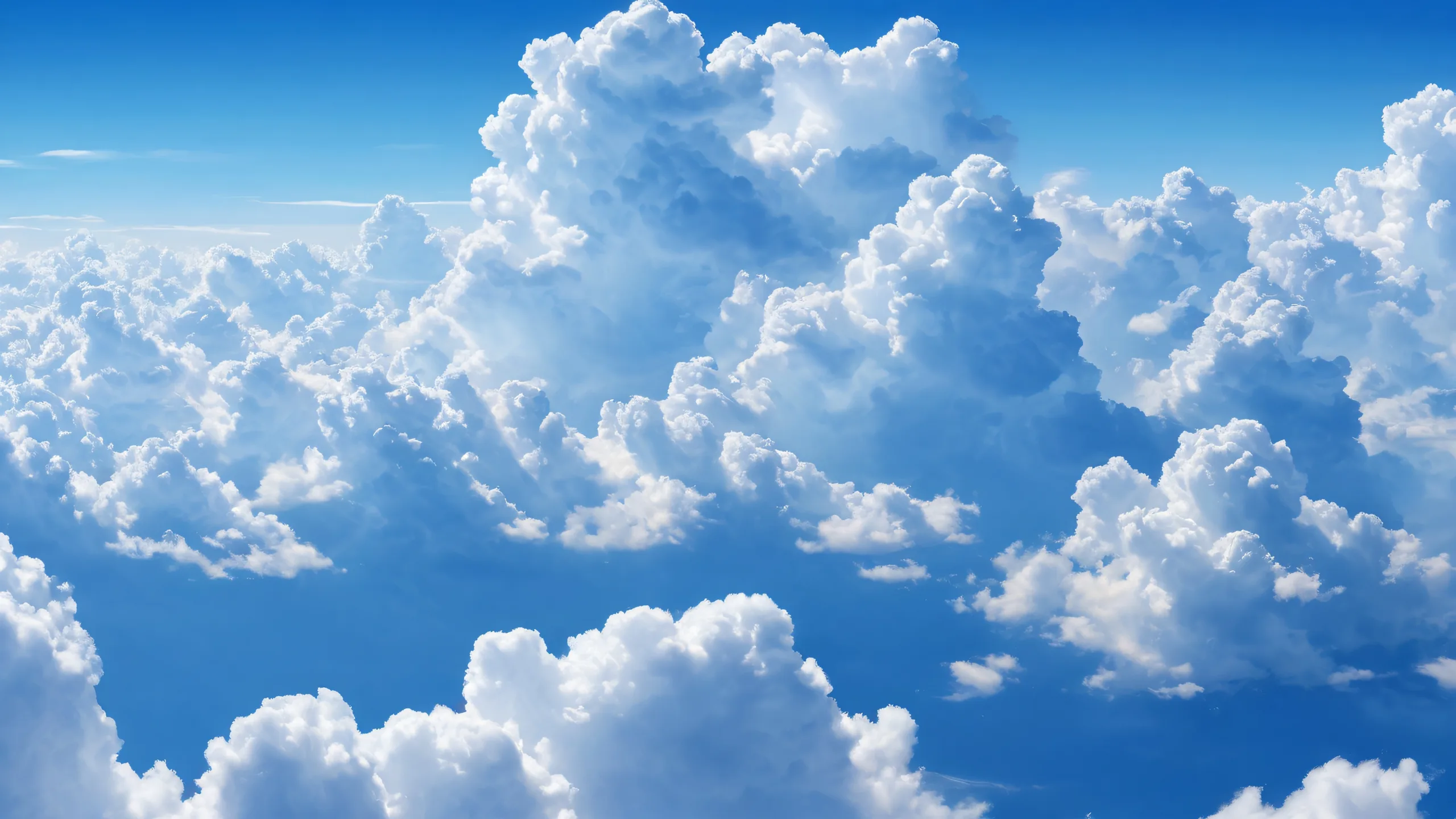 A stunning desktop wallpaper of clouds against a pure void, ideal for PCs and Desktops.