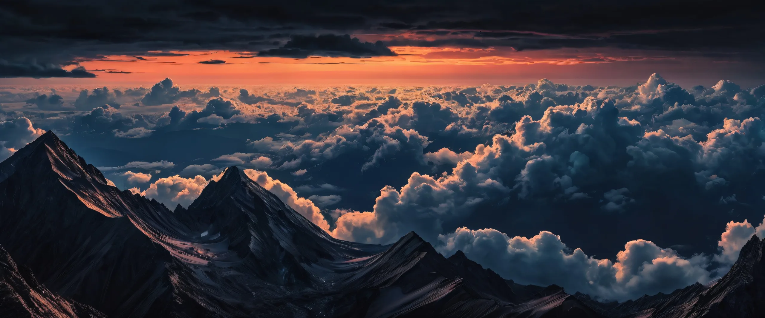 A majestic desktop wallpaper of clouds on a deep void, perfect for PCs and Desktops.