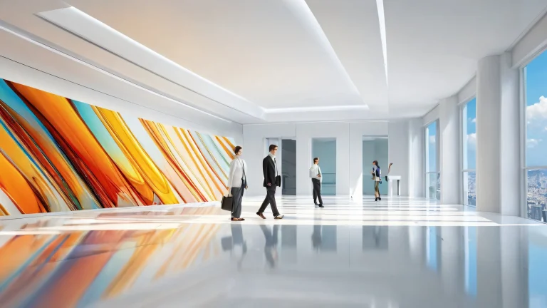 A breathtaking desktop image of colleagues in a vast pure void with extreme depth of field and award-winning digital art, suitable for Desktop/PC use.