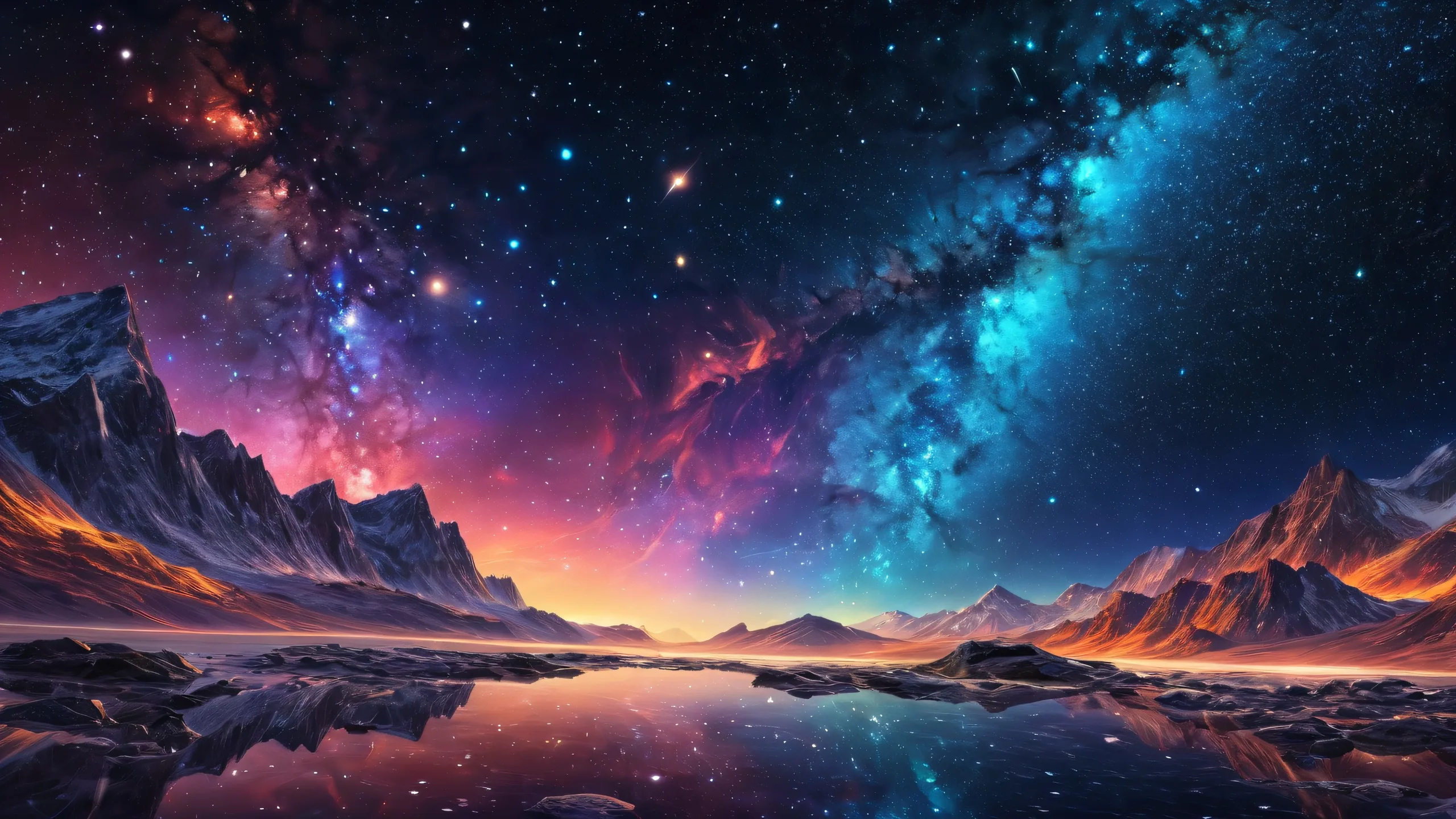 A breathtaking desktop wallpaper of Starfield on a pristine Desktop/PC background, perfect for those who crave ethereal and cosmic visuals.